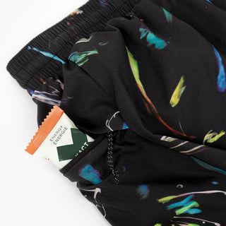 close view of the zippered side pocket of the ciele athletics ATShort 5 inch with liner short from the summer nights limited edition capsule, on a model