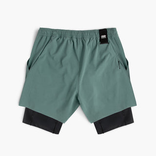 back view of ciele athletics WRKShort unisex running and technical short from the Lifestyle Edition collection, in silver pine color