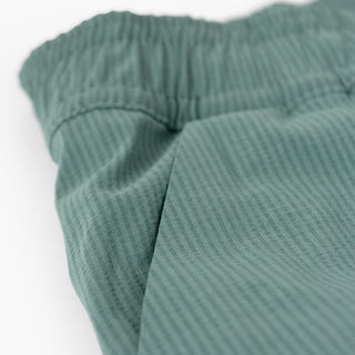 detail view of waistband fabric of the ciele athletics WRKShort unisex running and technical short from the Lifestyle Edition collection, in silver pine color