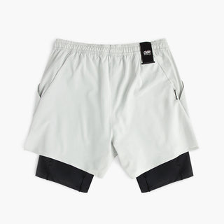 back view of ciele athletics WRKShort unisex running and technical short from the Lifestyle Edition collection, in light grey color