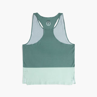 back view of the ciele athletics lightweight, race ready and performance driven singlet named RDSinglet in turquoise color from the lifetime edition