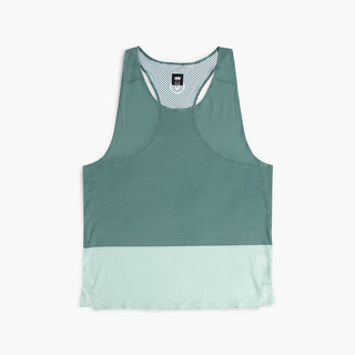 front view of the ciele athletics lightweight, race ready and performance driven singlet named RDSinglet in turquoise color, from the lifetime edition