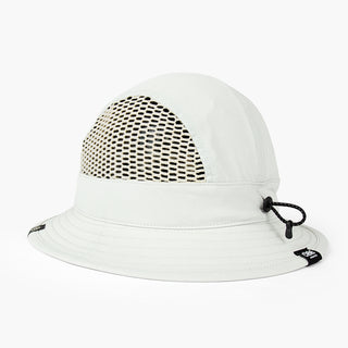back view of ciele athletics GOBucket unisex running bucket hat from the Lifestyle Edition collection, in light grey color