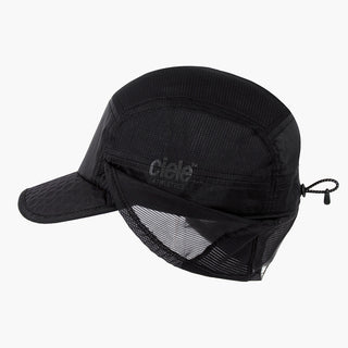 side view of ciele athletics GOCap solar unisex running hat from the Elite collection in shadowcast color, with the side shield unfolded