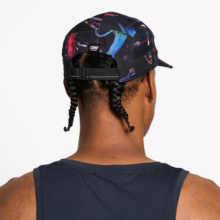 back view of the ciele athletics GOCap unisex running hat in summer nights limited edition, on a model