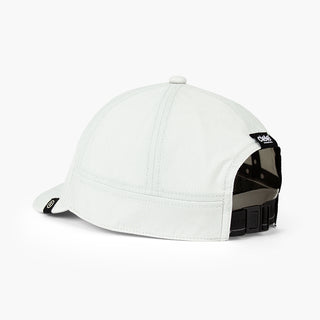 back view of ciele athletics CRWCap short brim unisex running hat with shorter brim from the Lifestyle Edition collection, in light grey color