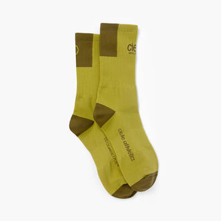 green socks with dark green accents on a white background