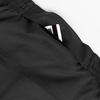 close view of the back pocket on the ciele athletics TRNShort 4 inch with a brief in shadowcast color