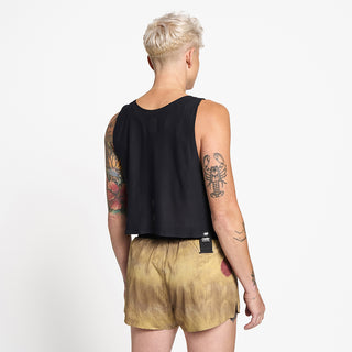 back view of the ciele athletics lightweight, race ready and performance driven Singlet for womens named RDCRPSinglet in shadowsphinx color, on a model
