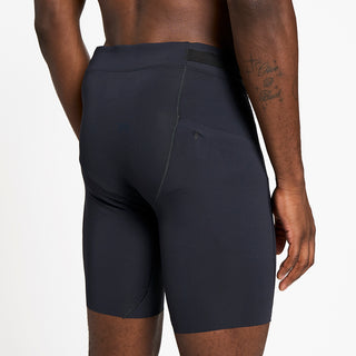 side view of ciele athletics FSTTight 8 inch short running tight in shadowcast on a model