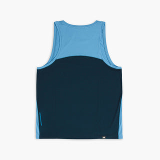 back view of ciele athletics DLYTSinglet lightweight and performance driven singlet in dusty blue