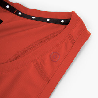 close view of the quick dry loop FSTSinglet the ciele athletics FSTTShirt lightweight and performance driven singlet in clay