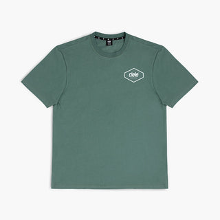 front view of ciele athletics unisex ORTShirt with up down logo in silver pine color