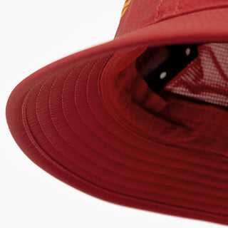 underbrim view of the ciele athletics GOBucket Comp Athletics unisex running bucket hat in clay color