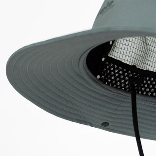 underbrim view of the ciele athletics TRLBucket unisex running bucket hat in silver pine color
