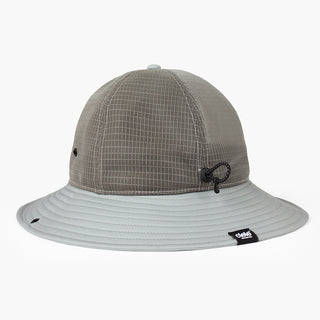 back view of the ciele athletics TRLBucket unisex running bucket hat in neutral grey color