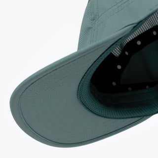 underbrim view of the ciele athletics GOCap unisex running hat in silver pine color