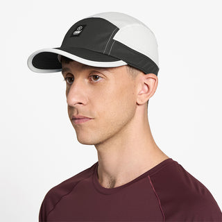 side view of ciele athletics GOCap C Classic C Plus Box unisex running hat in withaker color on a model