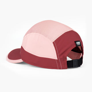 underbrim view of the ciele athletics GOCap C Classic C Plus Box unisex running hat in merlot peachskin color