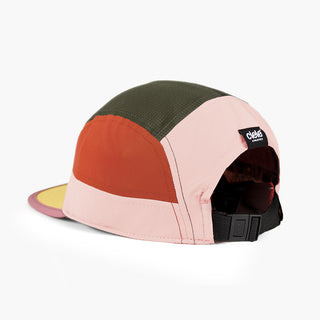 back view of ciele athletics GOCap Field Iconic Bar unisex running hat in peachskin seaweed color