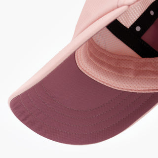 underbrim view of the ciele athletics FSTCap SC Classic C Side unisex running hat in peachskin color