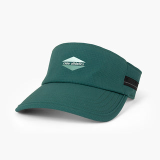 front view of the ciele athletics TRLCap unisex running visor with a curved brim in emerald color