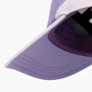 underbrim view of the ciele athletics FSTCap SC Comp Iconic VC unisex running hat in light grape color