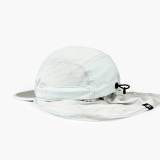 back view of ciele athletics GOCap PYN Comp one hundred unisex running bucket hat in light grey color