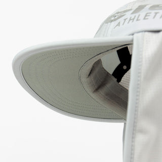 underbrim view of the ciele athletics GOCap PYN Comp unisex running bucket hat in light grey color