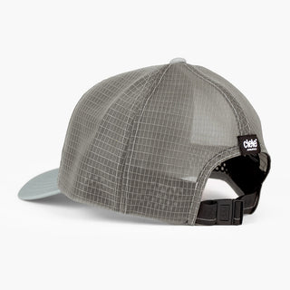 back view of ciele athletics TRLCap SC Comp unisex running hat in neutral grey color