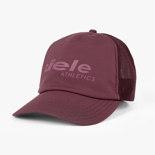 front view of ciele athletics TRLCap SC Comp one hundred unisex running hat in dark wine red color