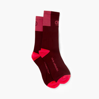 brick socks with red accents on a white background
