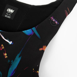 close up of the C logo of the ciele athletics QCKBra running bra from the summer nights limited edition
