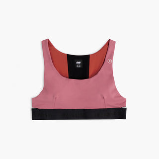 front view of ciele athletics QCKBra running bra in deco rose