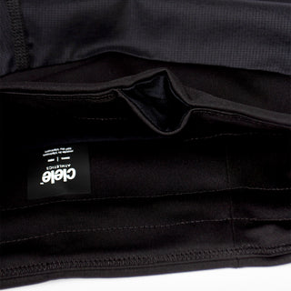 close view of the integrated front inside pocket on the ciele athletics TRNShort 4 inch with a brief in shadowcast color