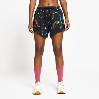 front view of ciele athletics ATShort 4 inch with liner short from the summer nights limited edition capsule, on a model