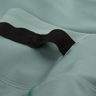 close view of side pocket on the ciele athletics FSTTight short running short in silver pine