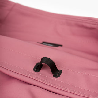 close view of the elastic waist on the ciele athletics FSTTight running tight in deco rose